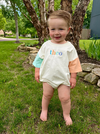 Summer Colorblock Bubble Romper