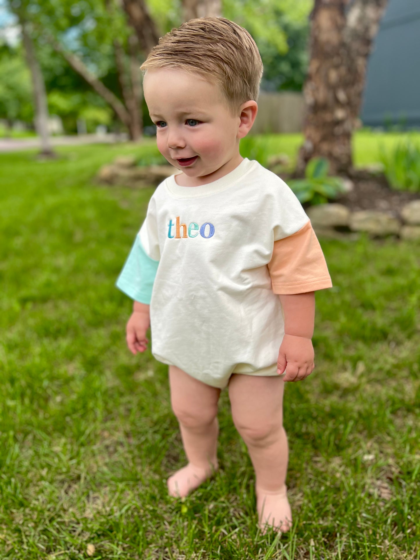 Summer Colorblock Bubble Romper